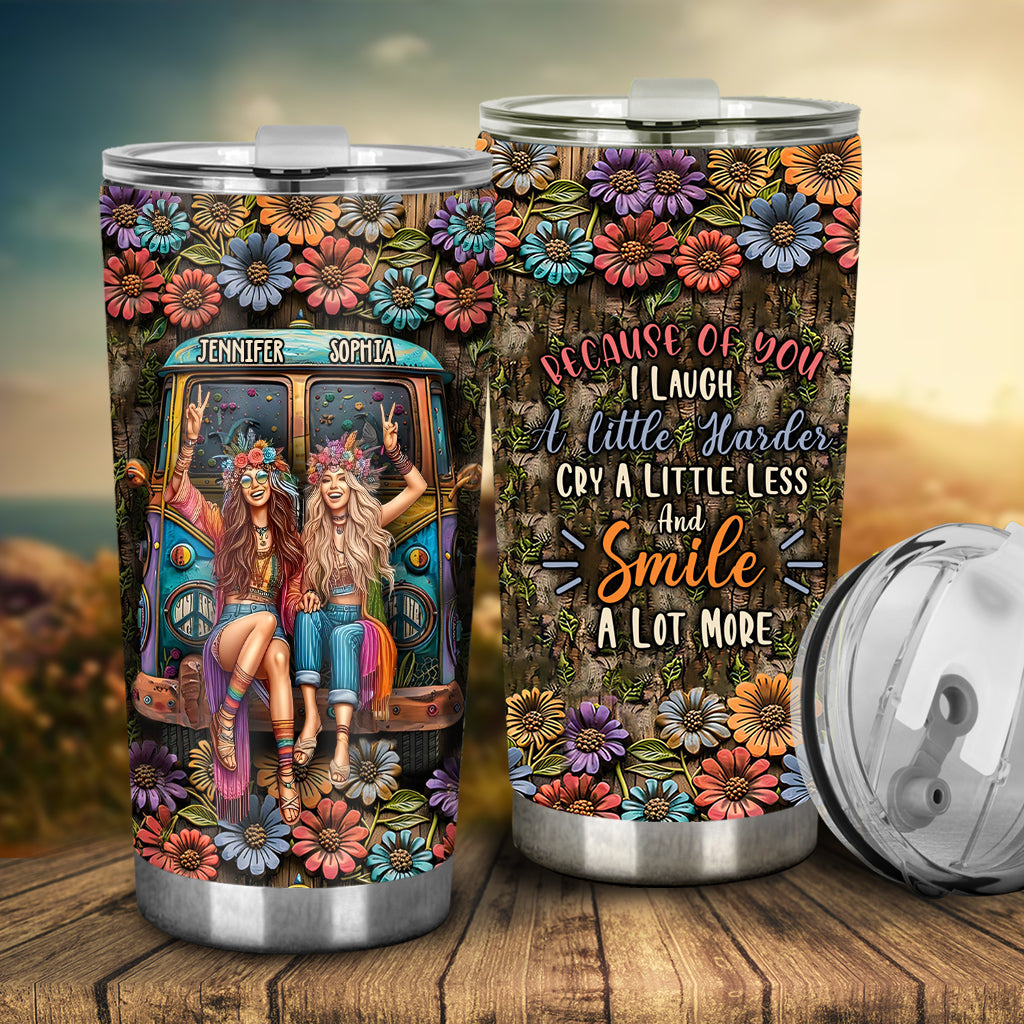 Grâce à toi, je ris un peu plus fort - Gobelet hippie personnalisé