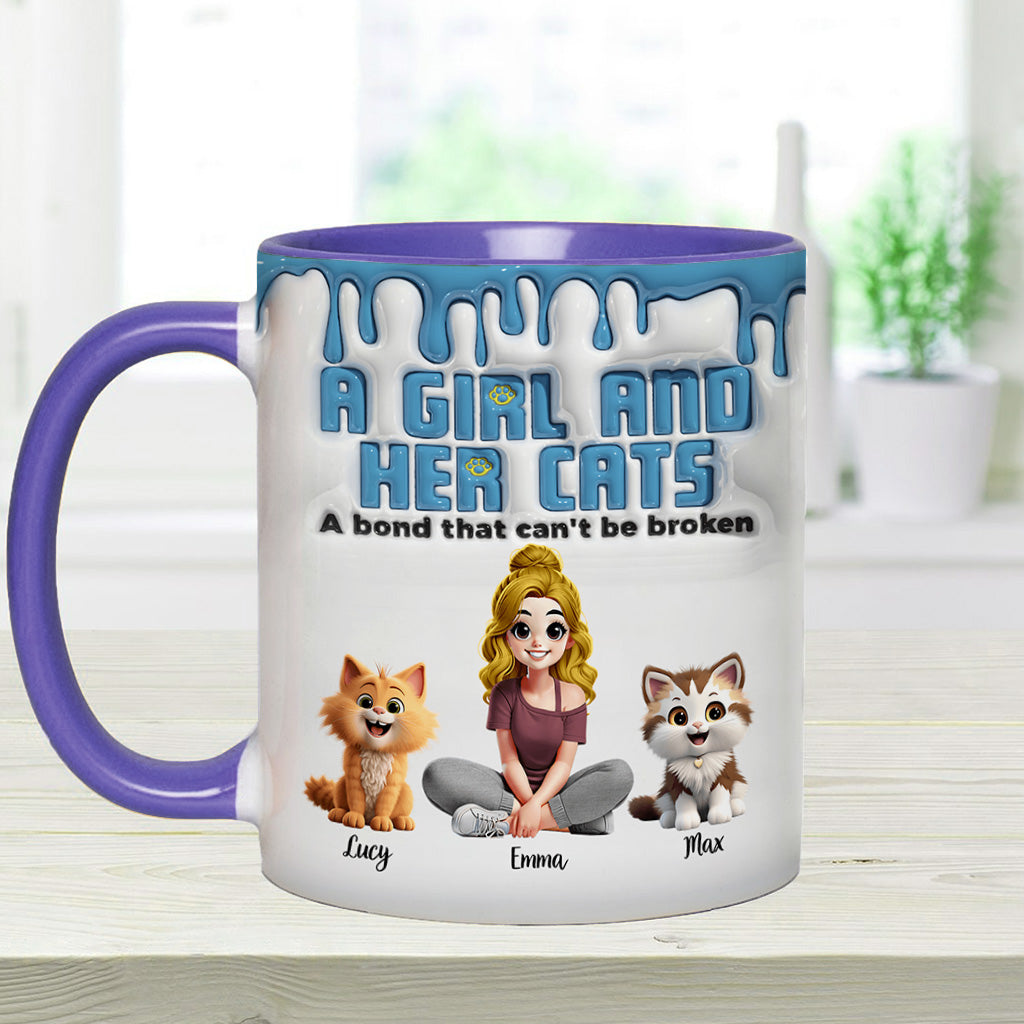 Me & My Cats Has Unbreakable Bond - Personalized Cat Accent Mug