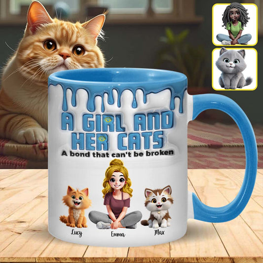 Moi et mes chats : un lien indéfectible - Mug personnalisé à motif chat