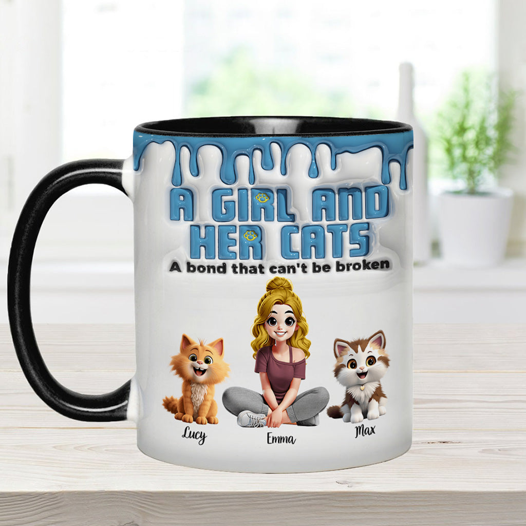Me & My Cats Has Unbreakable Bond - Personalized Cat Accent Mug