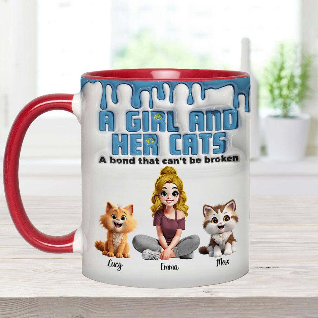 Me & My Cats Has Unbreakable Bond - Personalized Cat Accent Mug