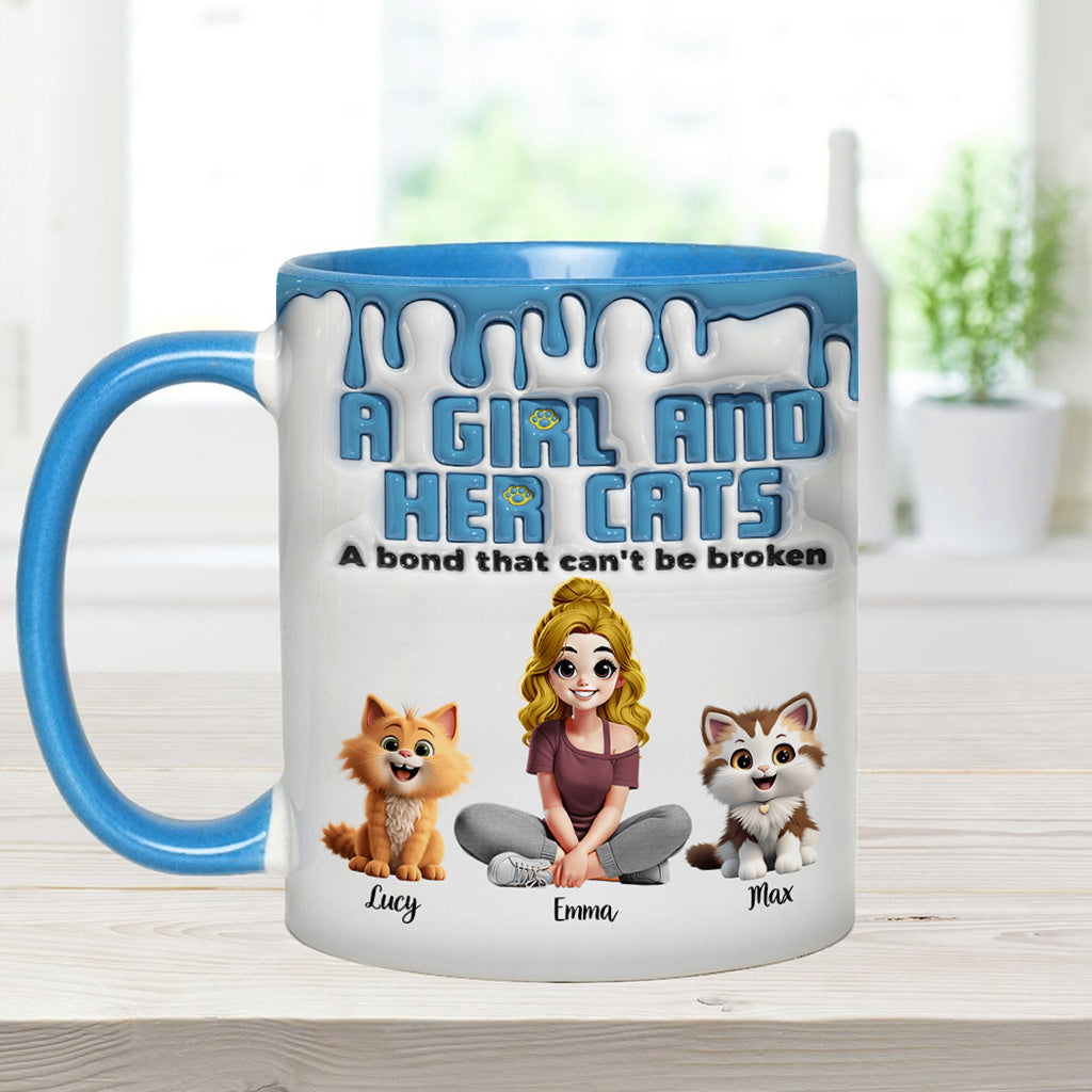 Me & My Cats Has Unbreakable Bond - Personalized Cat Accent Mug