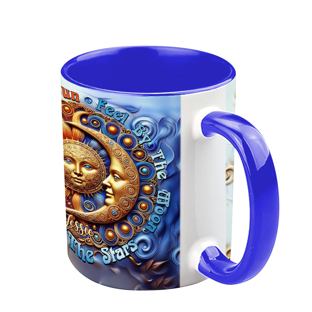 Live By The Sun Feel By The Moon Move By The Stars - Personalized Hippie Accent Mug