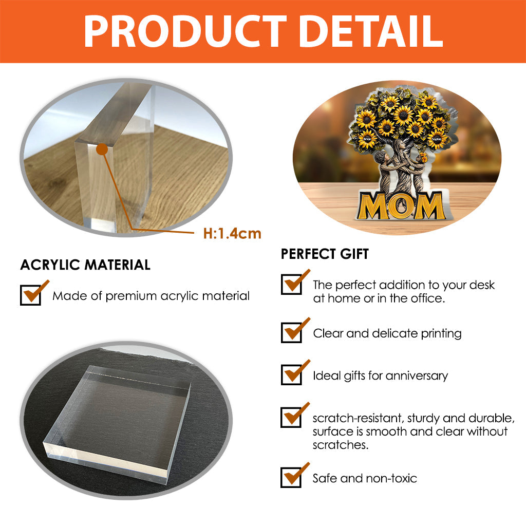 Best Mom Ever - Personalized Mother Custom Shaped Acrylic Plaque