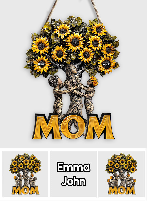 Best Mom Ever - Personalized Mother Custom Shaped Wood Sign
