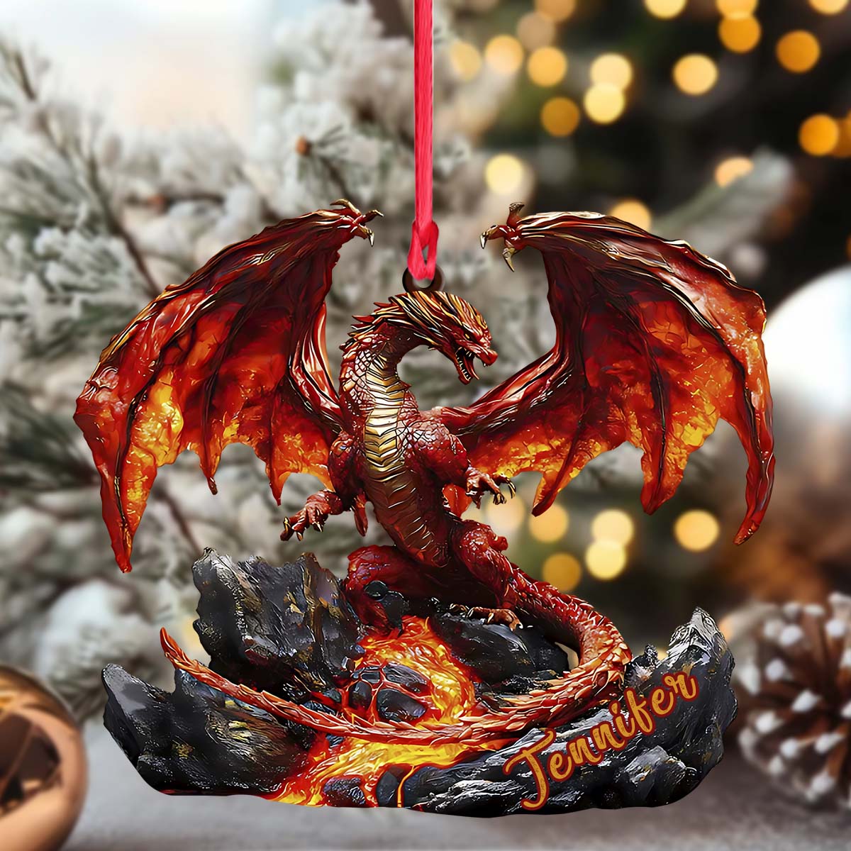Fire Dragon - Personalized Dragon Ornament