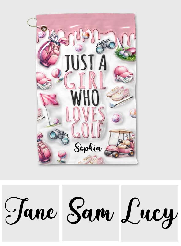 Une fille qui adore le golf - Serviette de golf personnalisée