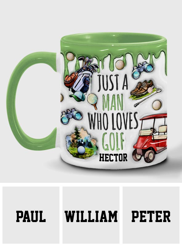Mug personnalisé « Juste un homme qui aime le golf »