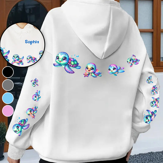 J'adore les tortues - T-shirt personnalisé avec motif tortue.