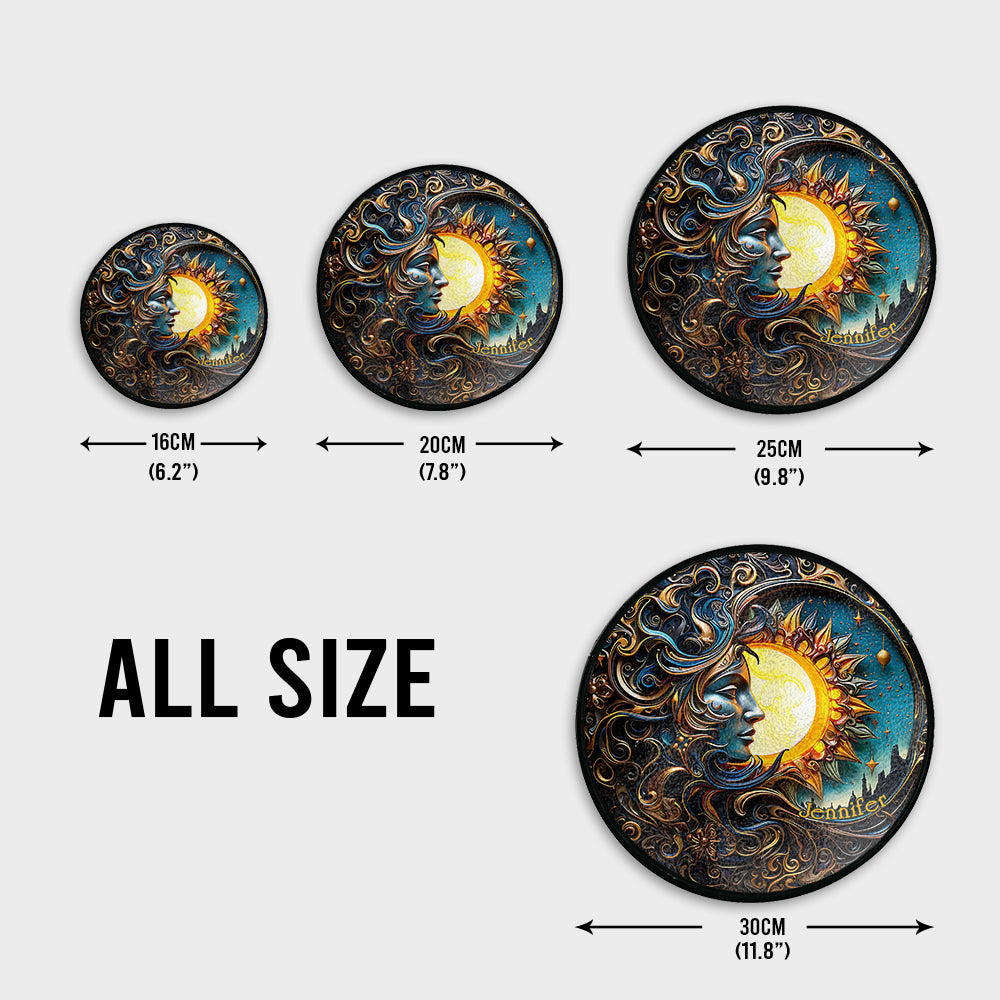 Vivre au rythme du soleil, aimer au rythme de la lune - Attrape-soleil hippie personnalisé en vitrail