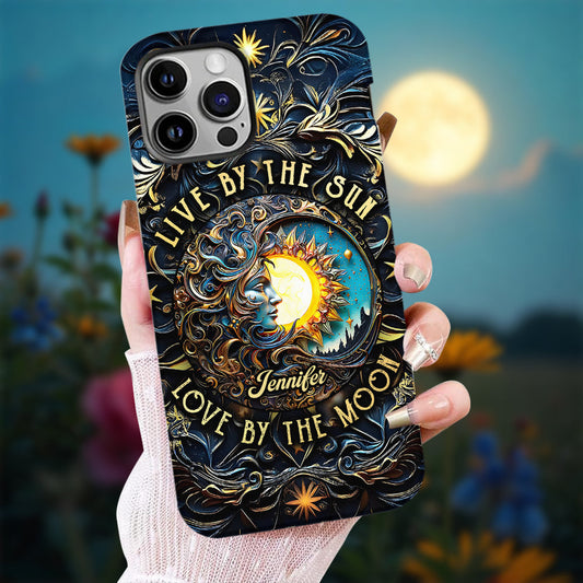 Live By The Sun Love By The Moon - Personalized Hippie Full Print Phone Case
