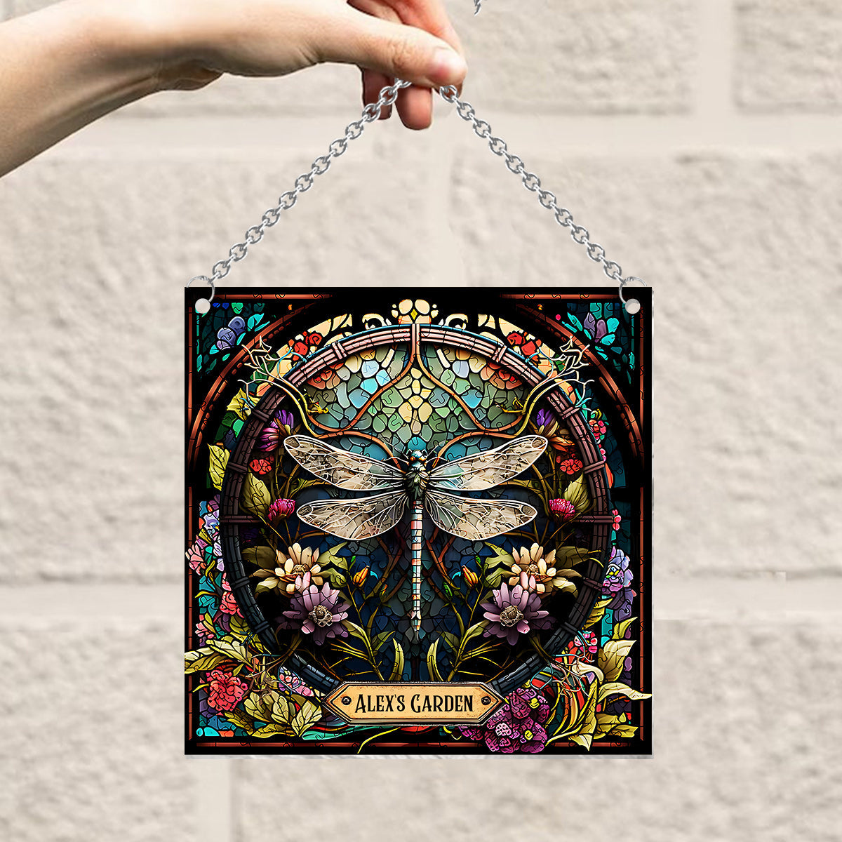 Beautiful Dragonfly - Personalized Gardening Window Hanging Suncatcher Ornament