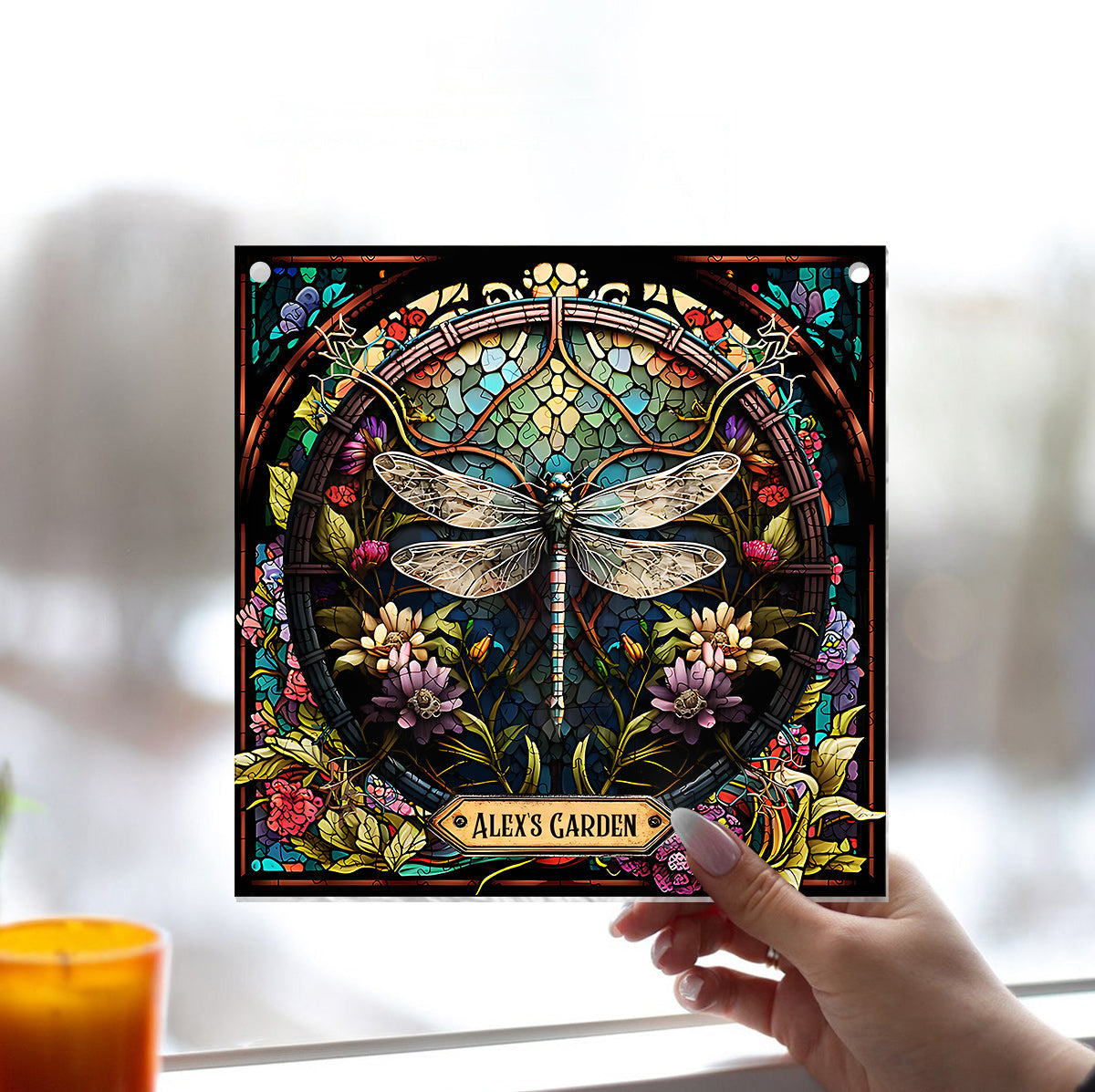 Beautiful Dragonfly - Personalized Gardening Window Hanging Suncatcher Ornament