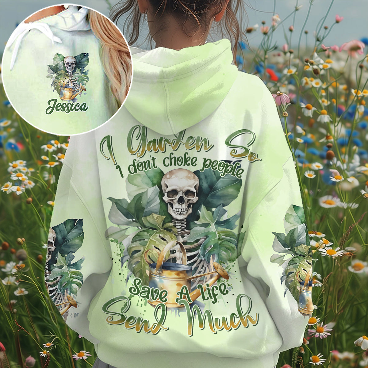 Je jardine pour ne pas étrangler les gens - T-shirt personnalisé « Jardinage intégral »