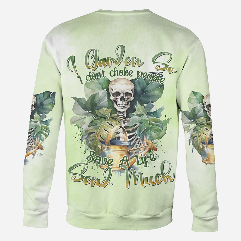 Je jardine pour ne pas étrangler les gens - T-shirt personnalisé « Jardinage intégral »