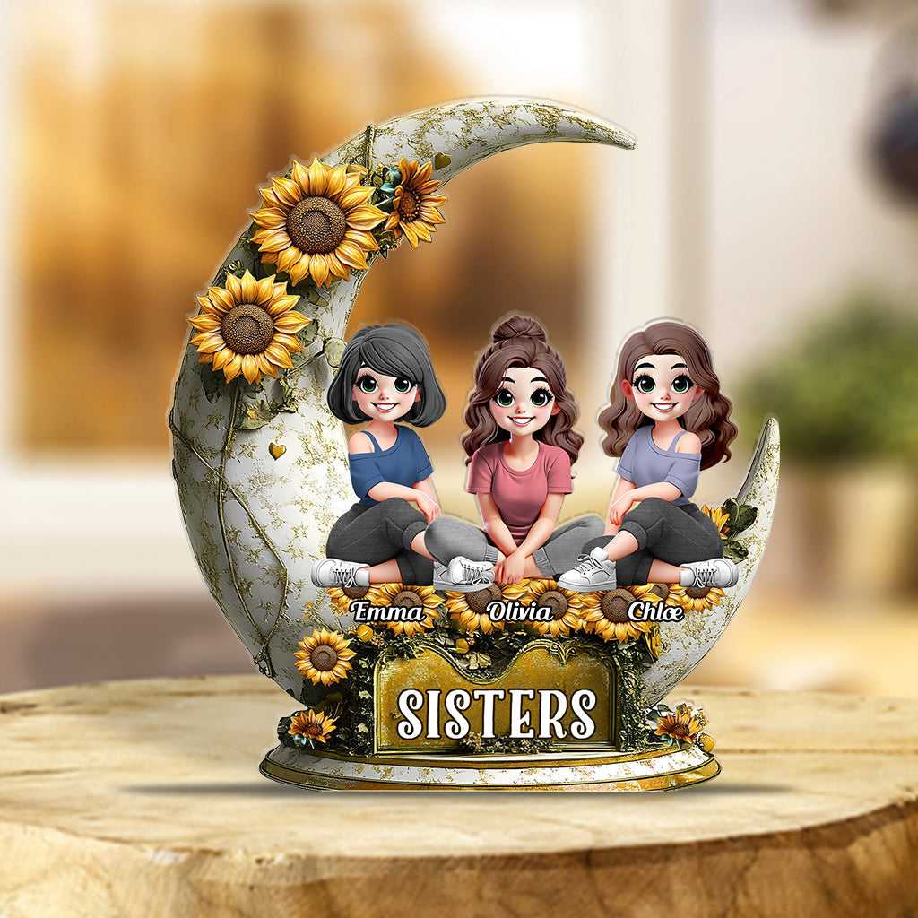 Plaque acrylique personnalisée « Sœurs » pour meilleures amies.