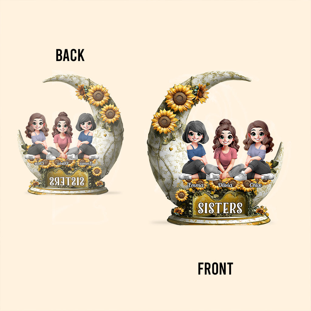 Plaque acrylique personnalisée « Sœurs » pour meilleures amies.