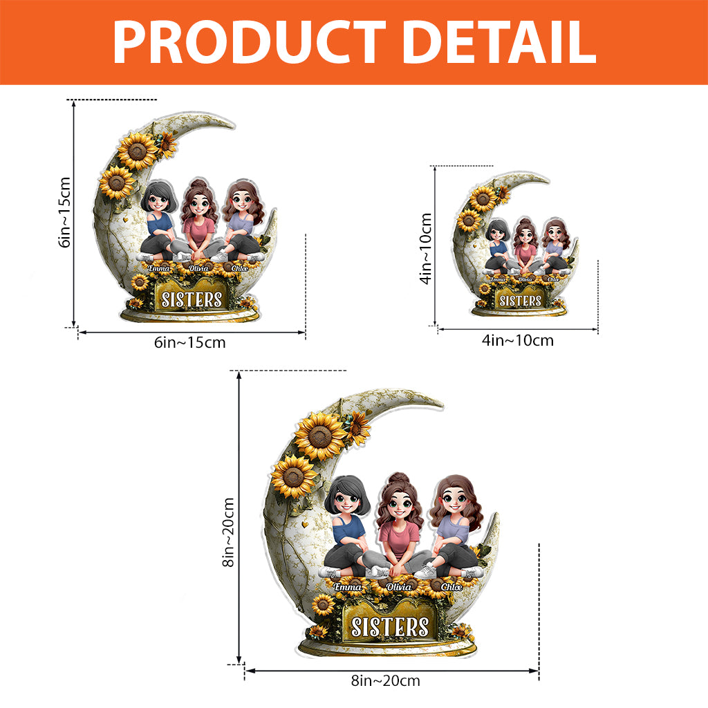 Plaque acrylique personnalisée « Sœurs » pour meilleures amies.