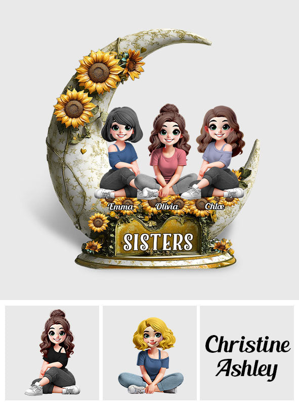 Plaque acrylique personnalisée « Sœurs » pour meilleures amies.