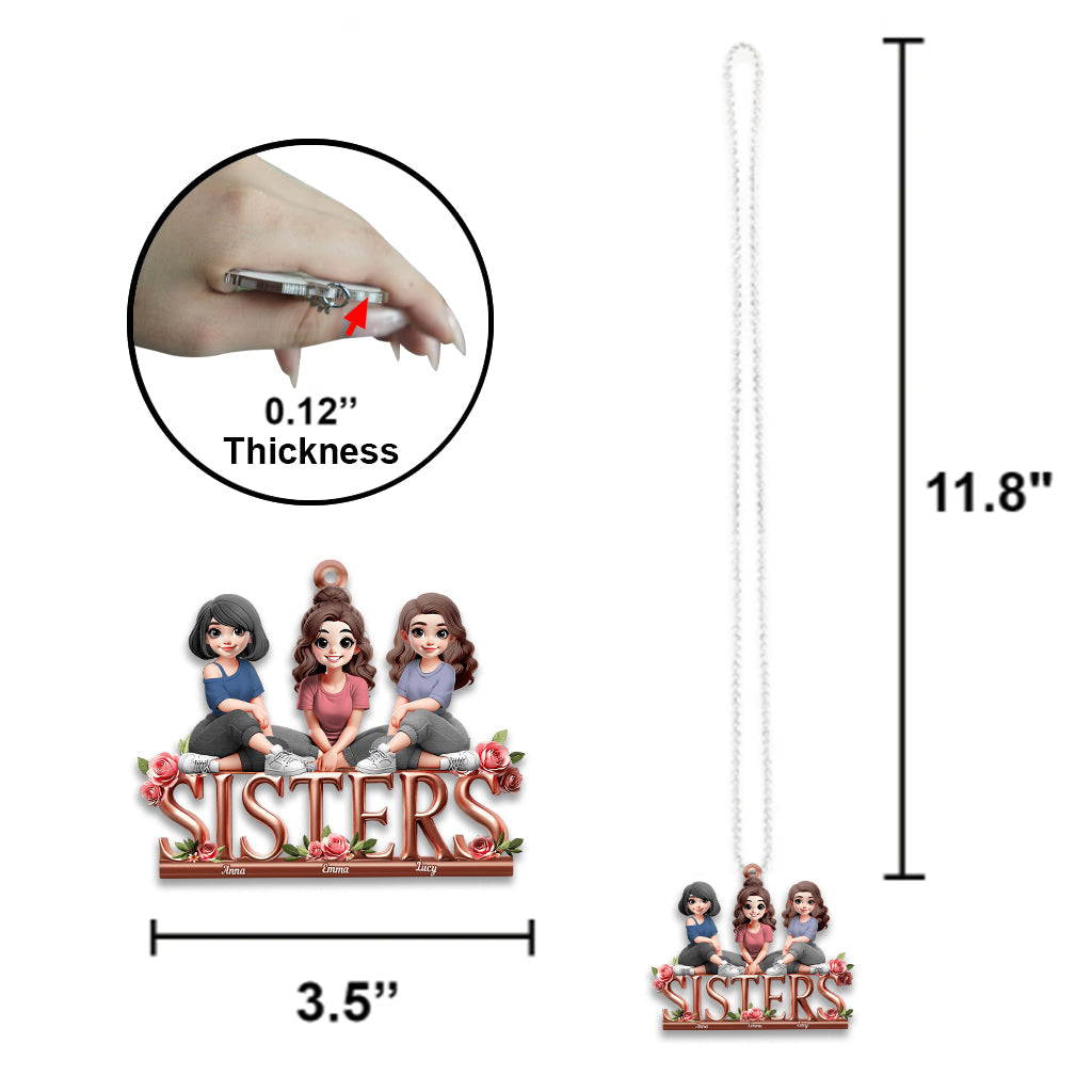 Ornement de voiture personnalisé pour meilleures amies - Sœurs