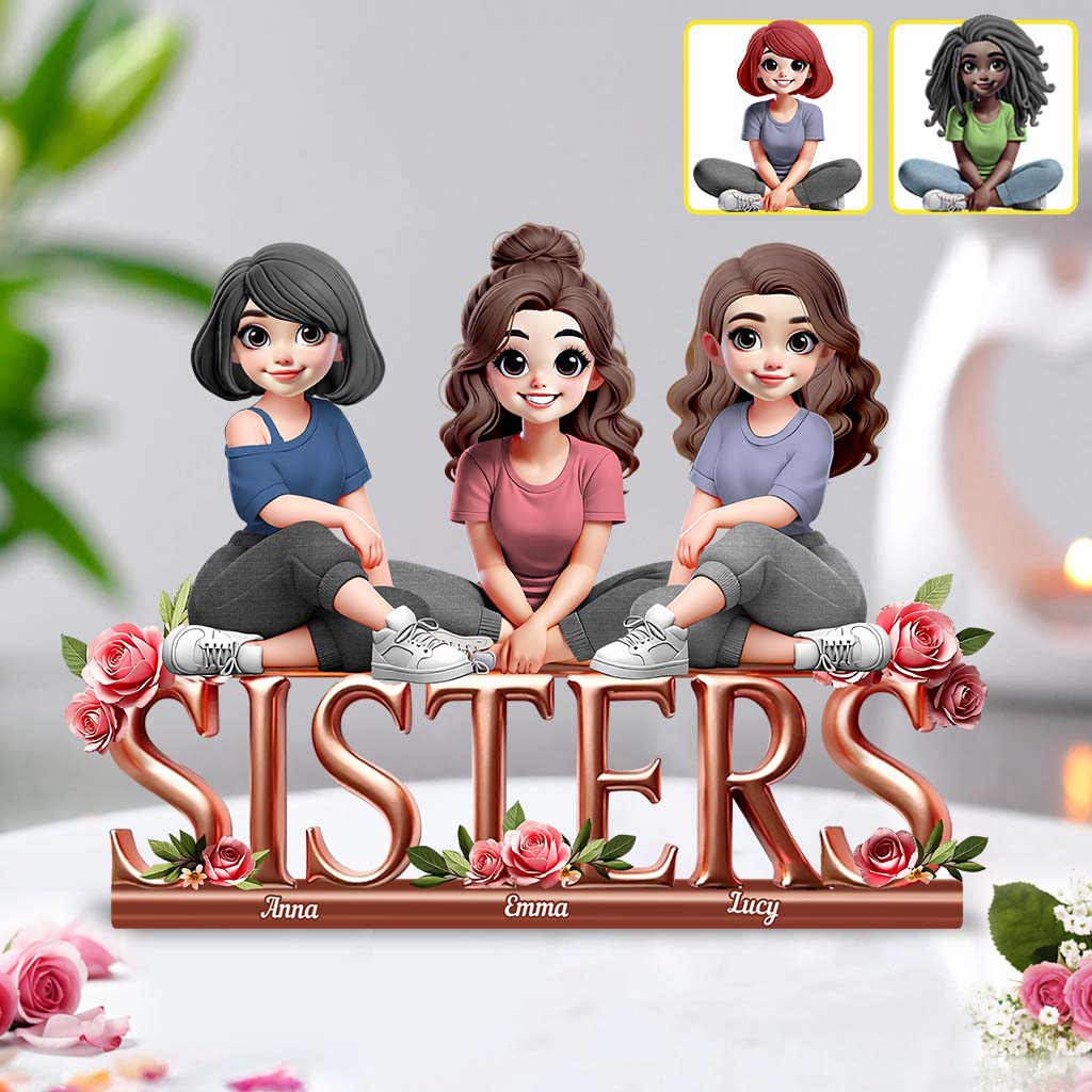 Sisters - Personalized Bestie Custom Shaped Acrylic Plaque
