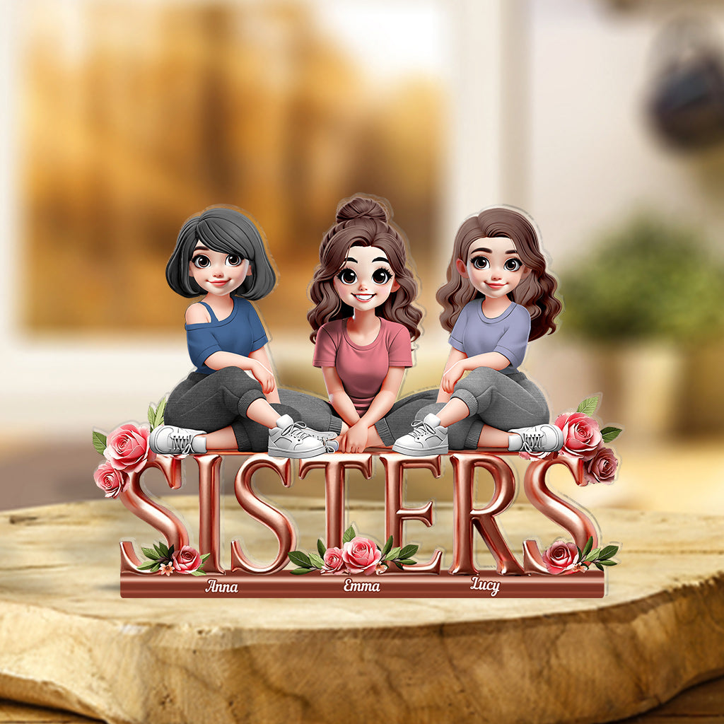 Sisters - Personalized Bestie Custom Shaped Acrylic Plaque