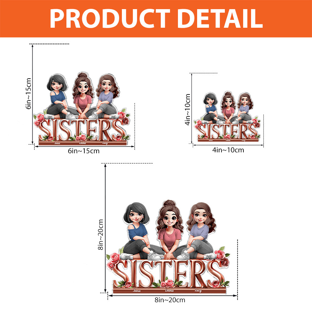 Sisters - Personalized Bestie Custom Shaped Acrylic Plaque