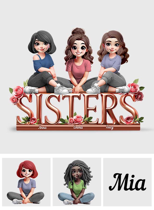 Sisters - Personalized Bestie Custom Shaped Acrylic Plaque