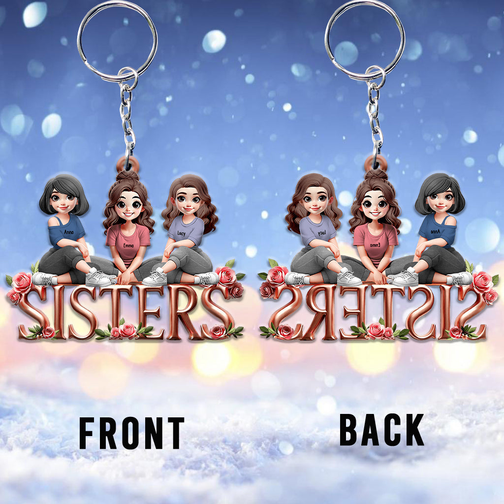 Sisters - Personalized Bestie Custom Shaped Keychain