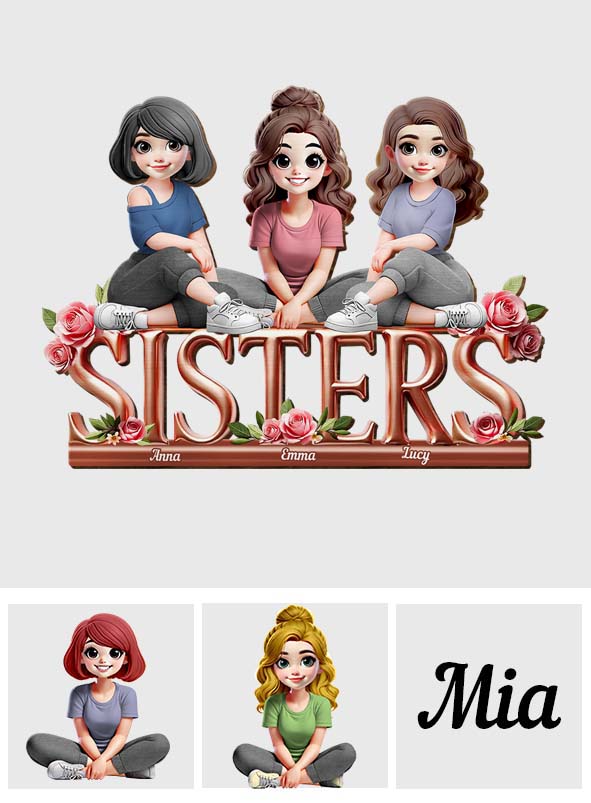 Clip de pare-soleil de voiture personnalisé en forme de meilleure amie - Sœurs