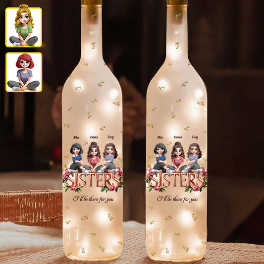 Lampe bouteille de vin personnalisée pour sœurs - Meilleure amie