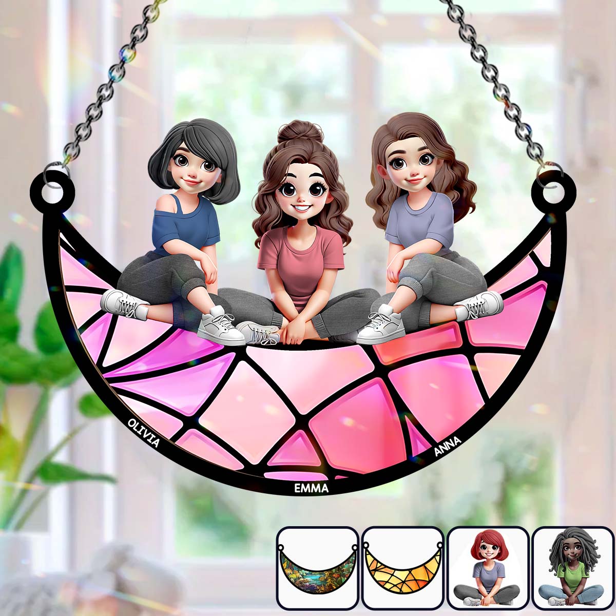 Je serai là pour toi - Attrape-soleil personnalisé à suspendre à la fenêtre pour ma meilleure amie 