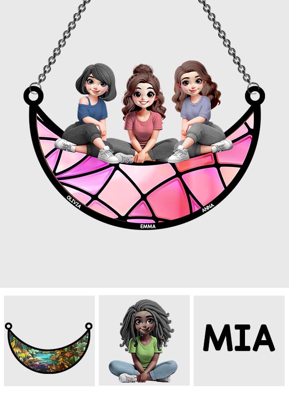 Je serai là pour toi - Attrape-soleil personnalisé à suspendre à la fenêtre pour ma meilleure amie 