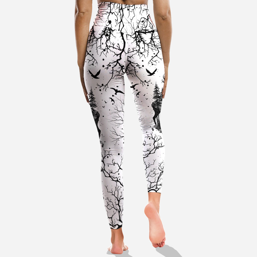 Ensemble sweat à capuche et legging de chasse personnalisés noir et blanc style campagnard -