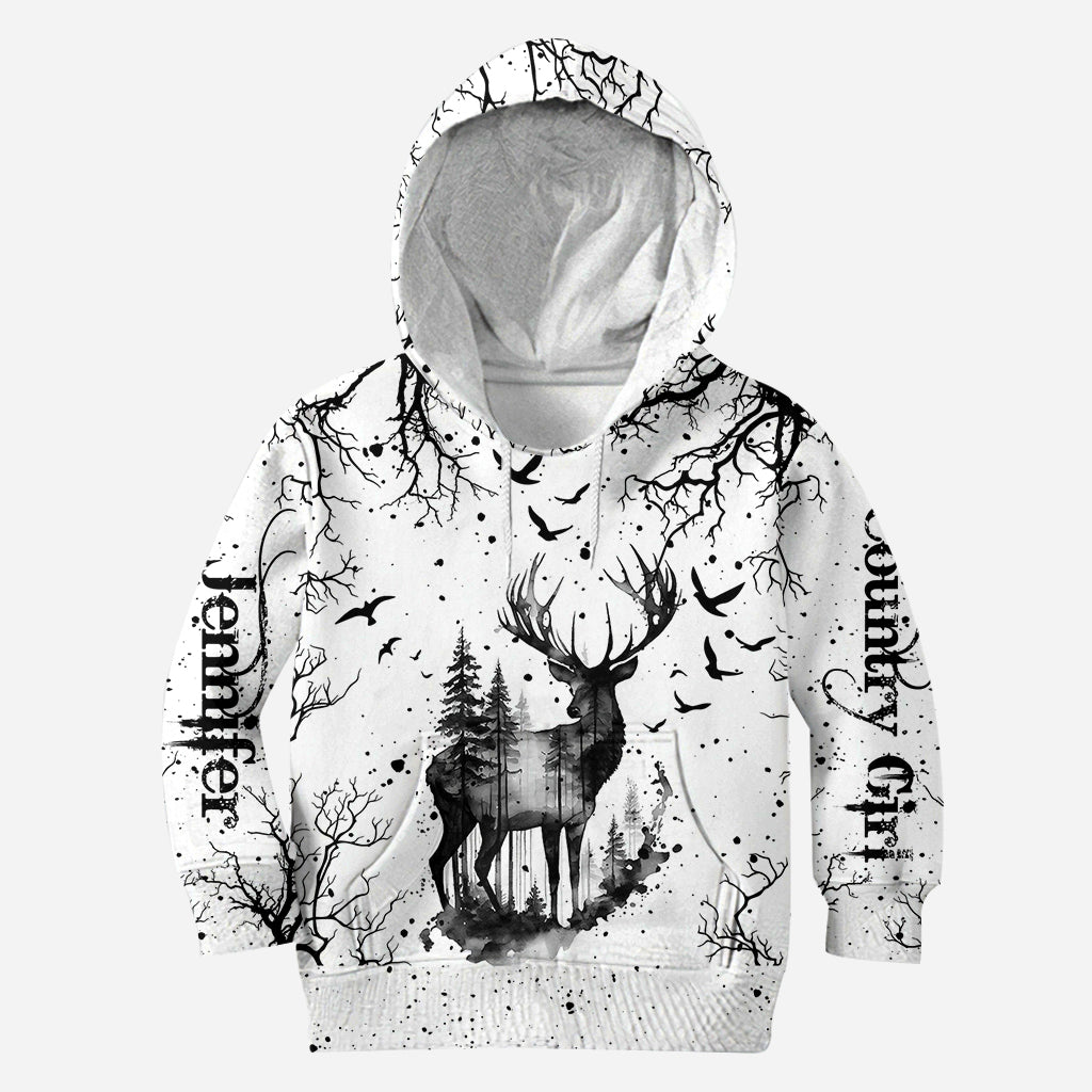 Ensemble sweat à capuche et legging de chasse personnalisés noir et blanc style campagnard -
