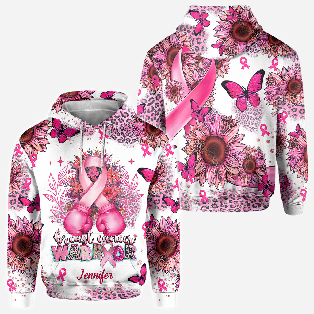 Guerrière du cancer du sein - T-shirt personnalisé de sensibilisation au cancer du sein