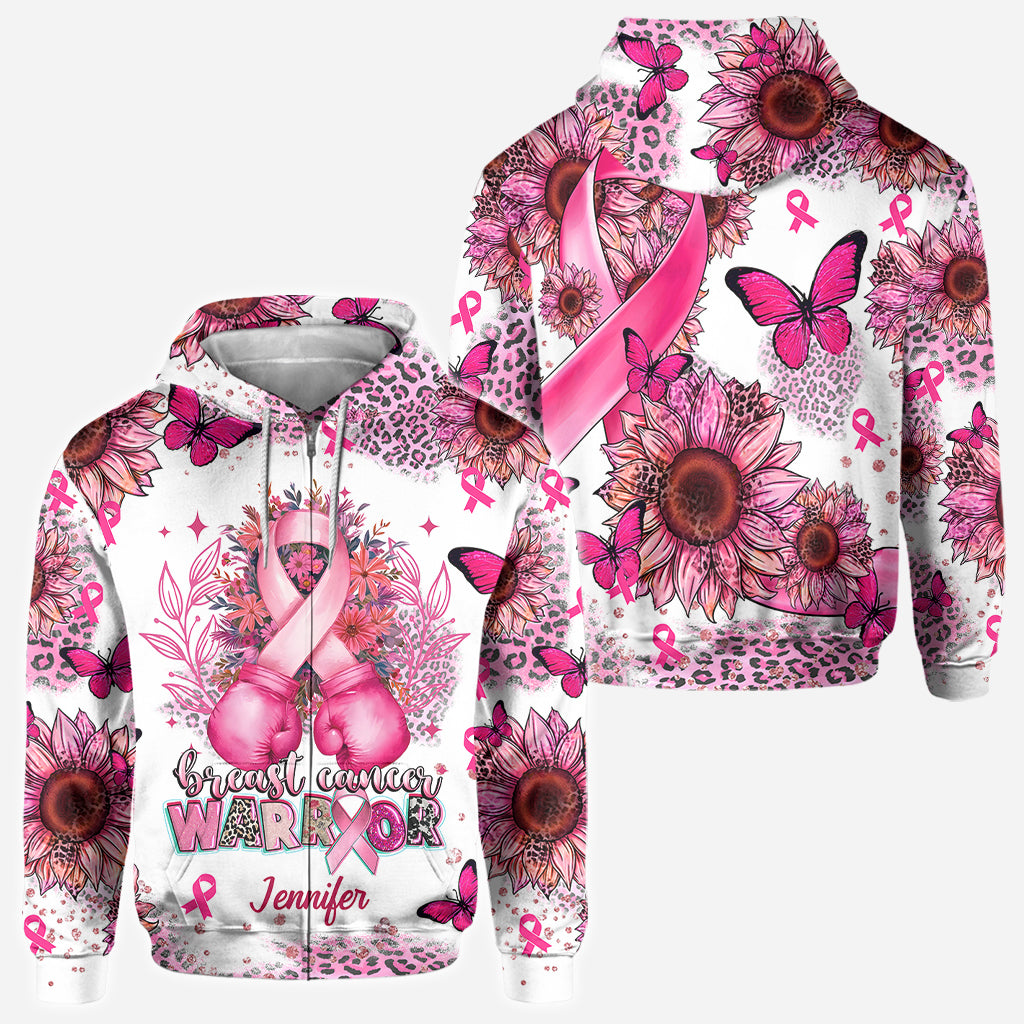 Guerrière du cancer du sein - T-shirt personnalisé de sensibilisation au cancer du sein