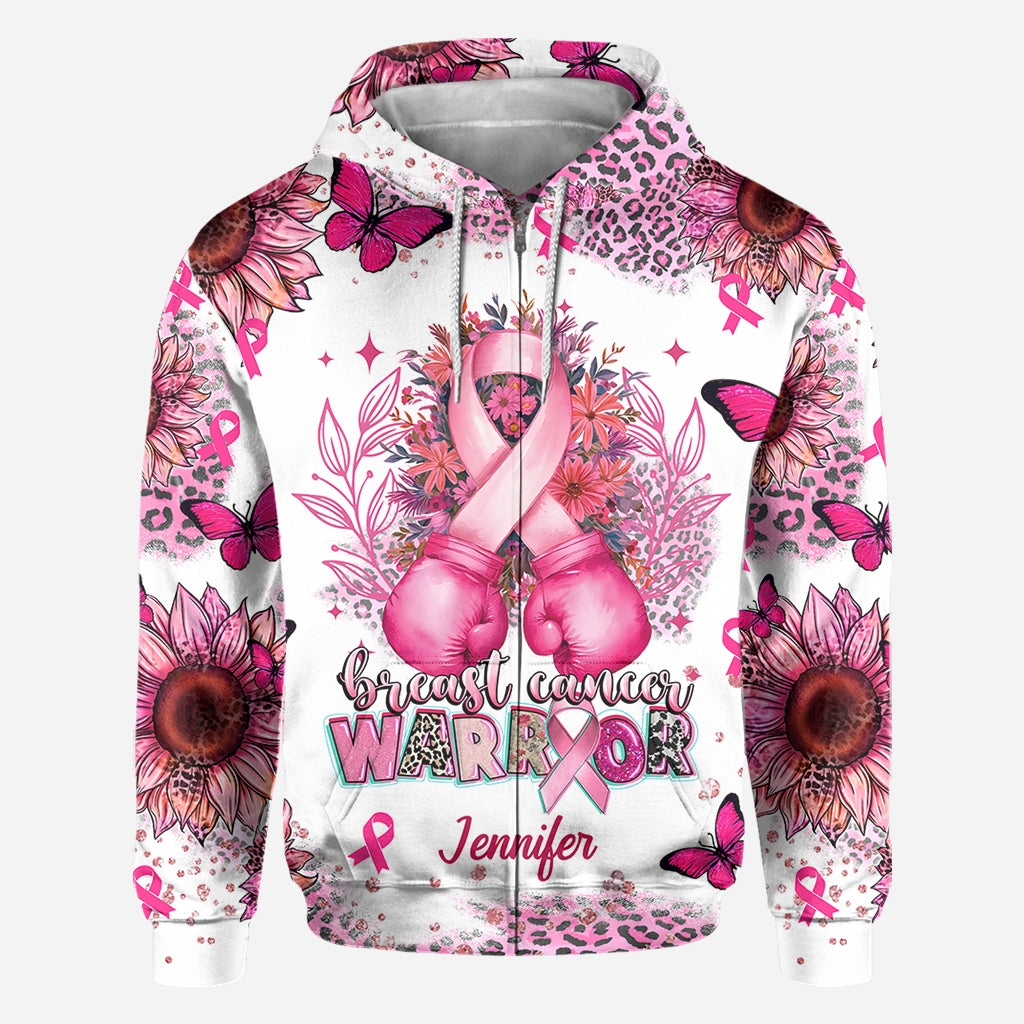 Guerrière du cancer du sein - T-shirt personnalisé de sensibilisation au cancer du sein