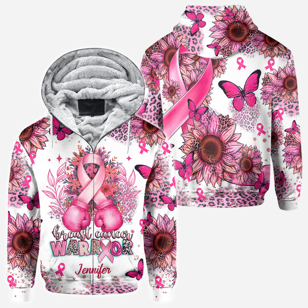Guerrière du cancer du sein - T-shirt personnalisé de sensibilisation au cancer du sein