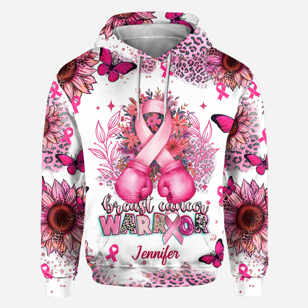 Guerrière du cancer du sein - T-shirt personnalisé de sensibilisation au cancer du sein