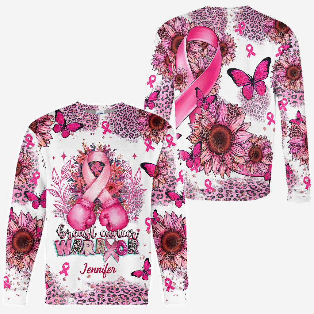 Guerrière du cancer du sein - T-shirt personnalisé de sensibilisation au cancer du sein