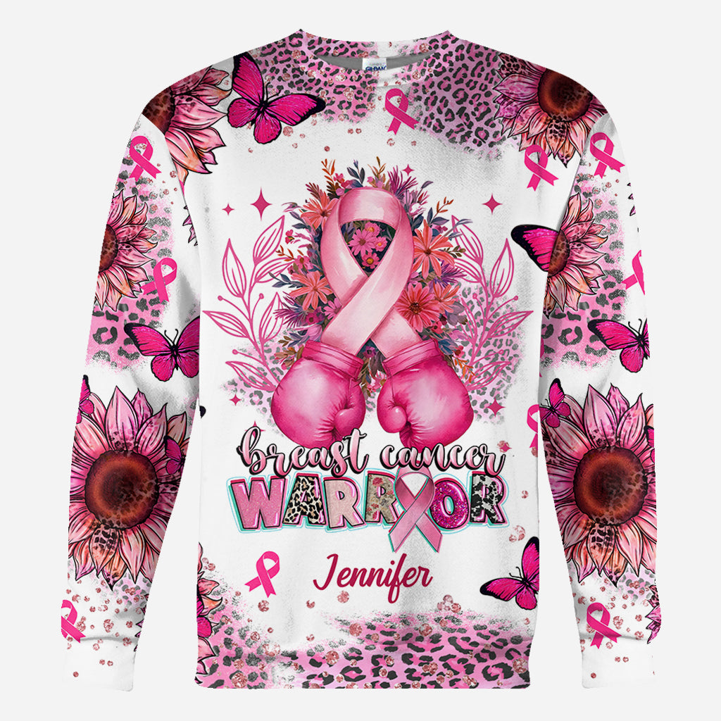 Guerrière du cancer du sein - T-shirt personnalisé de sensibilisation au cancer du sein