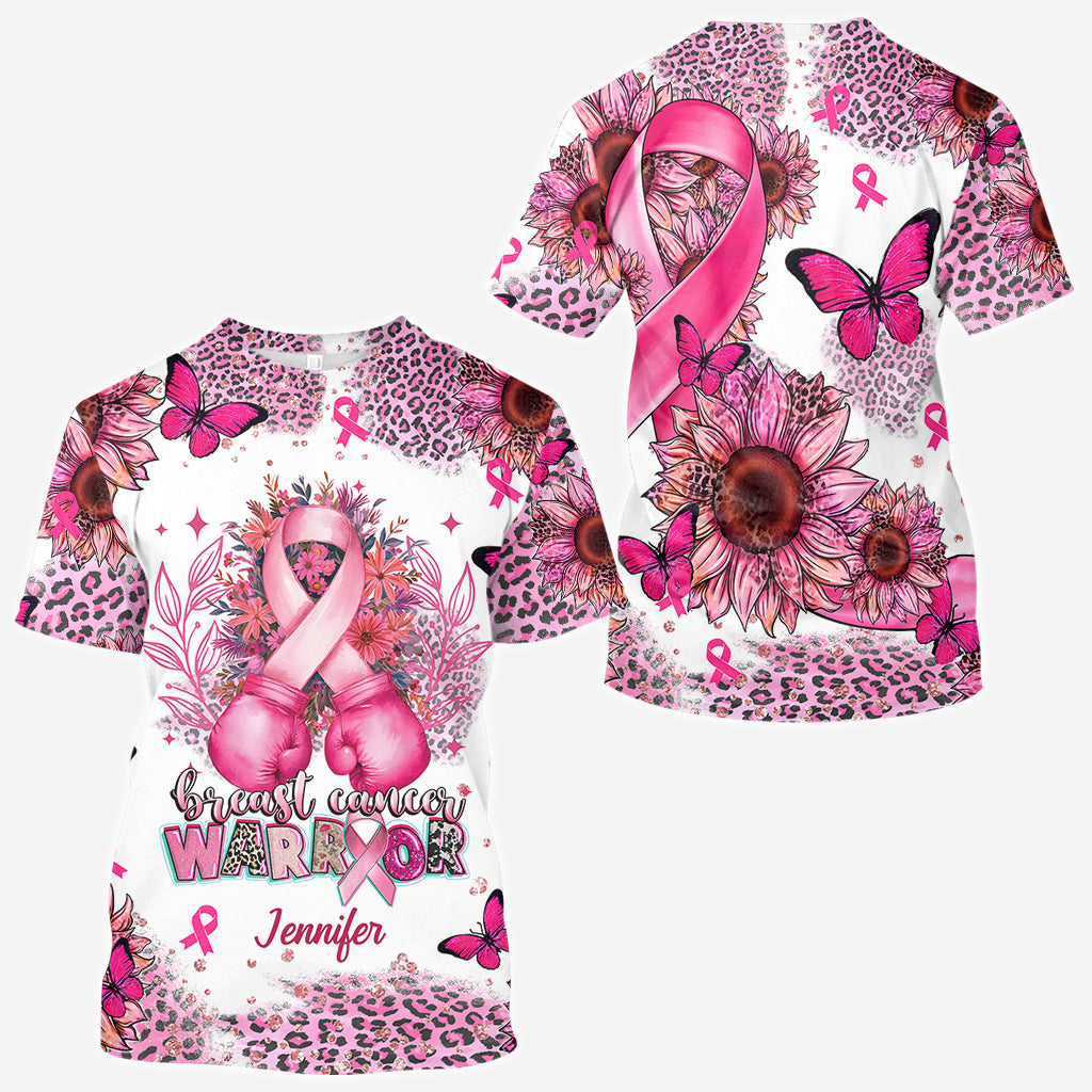 Guerrière du cancer du sein - T-shirt personnalisé de sensibilisation au cancer du sein