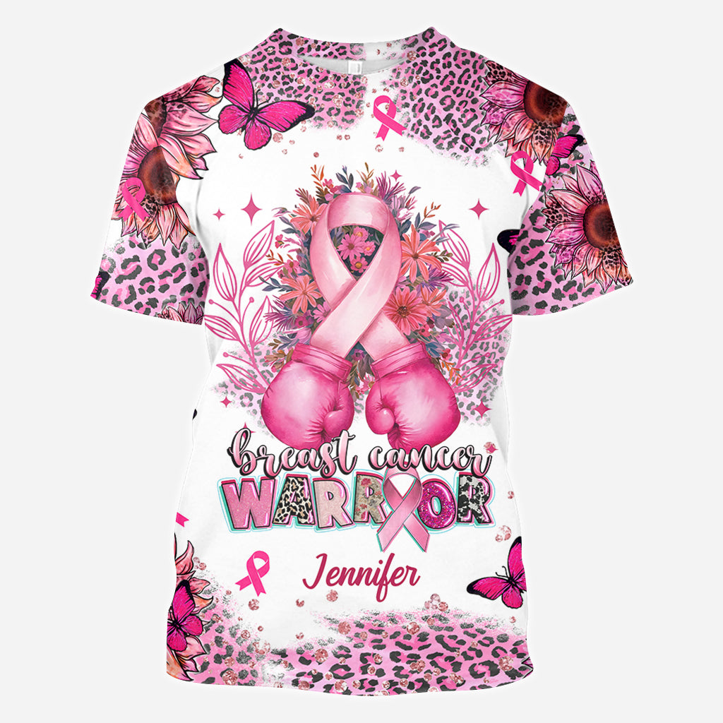 Guerrière du cancer du sein - T-shirt personnalisé de sensibilisation au cancer du sein