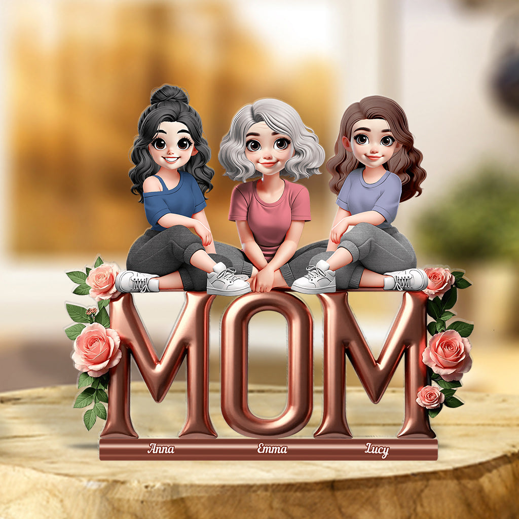 Meilleure maman du monde - Plaque acrylique personnalisée « Mère » en forme de carte de vœux