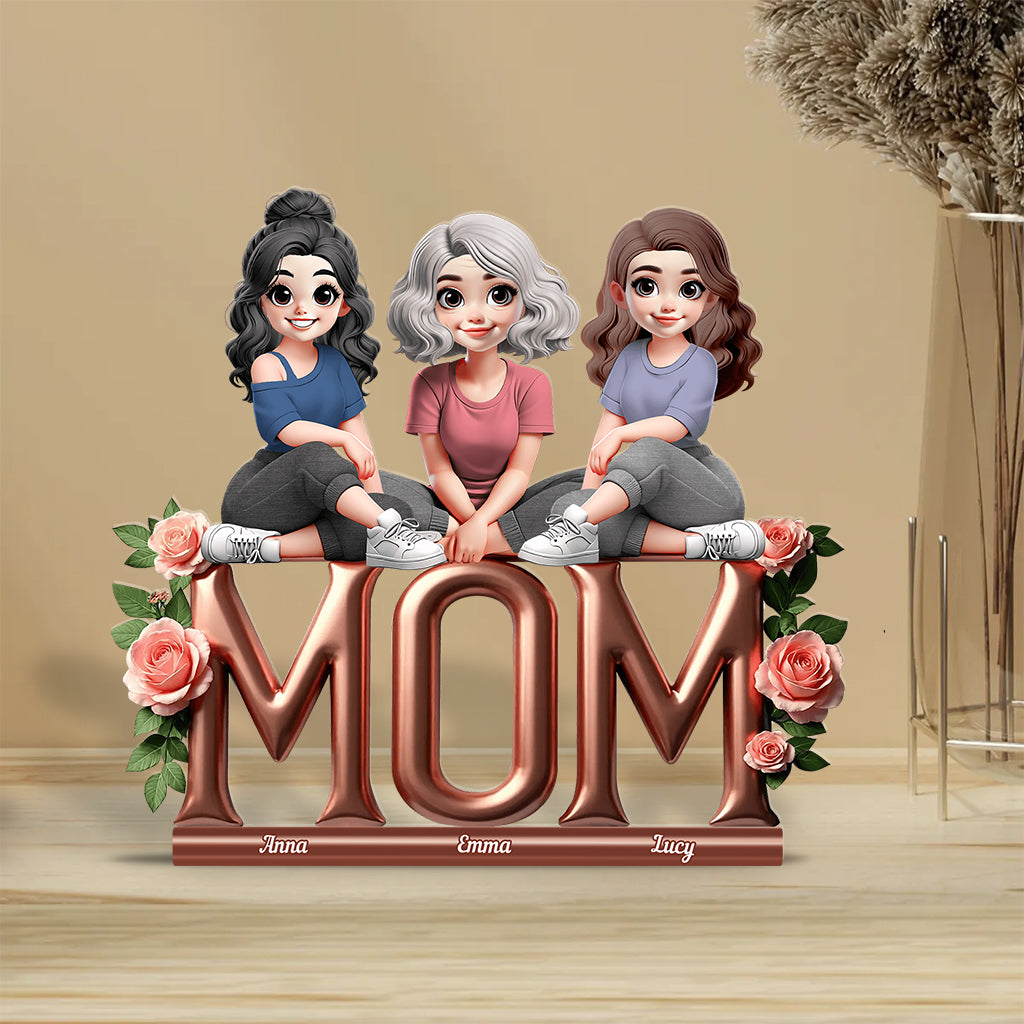 Meilleure maman du monde - Plaque acrylique personnalisée « Mère » en forme de carte de vœux