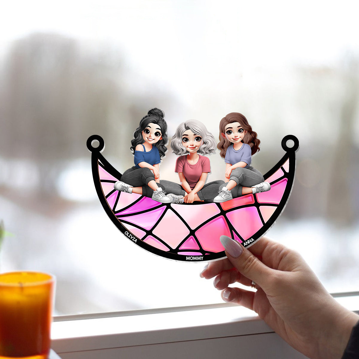 Best Mom Ever - Personalized Mother Window Hanging Suncatcher Ornament