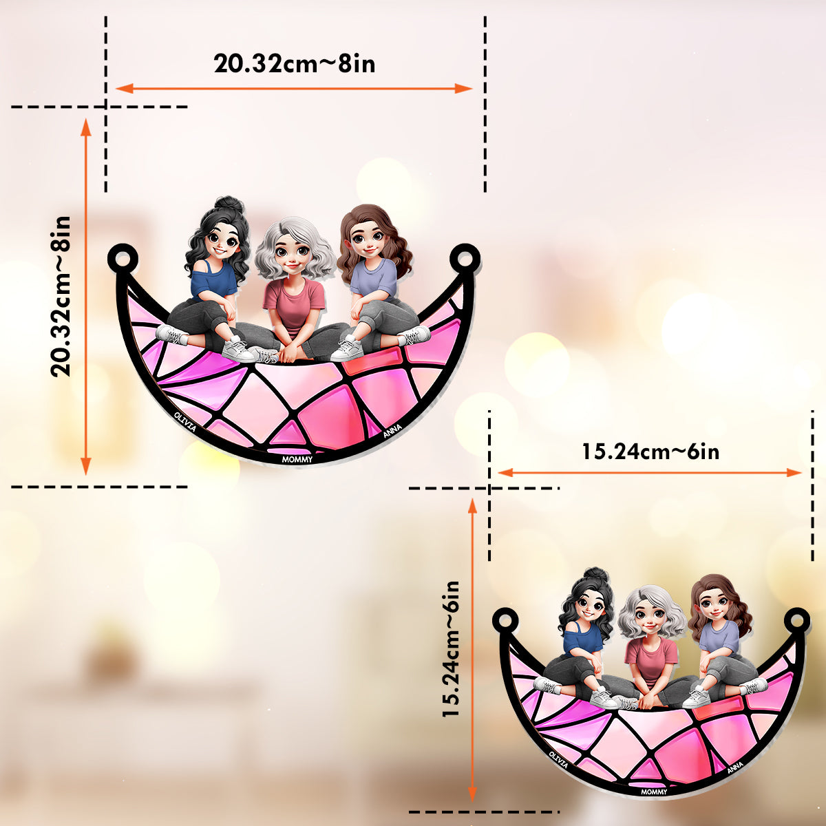 Best Mom Ever - Personalized Mother Window Hanging Suncatcher Ornament