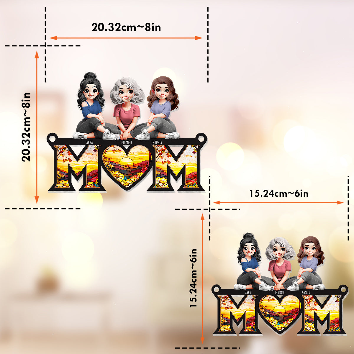 I Love You, Mom - Personalized Mother Window Hanging Suncatcher Ornament