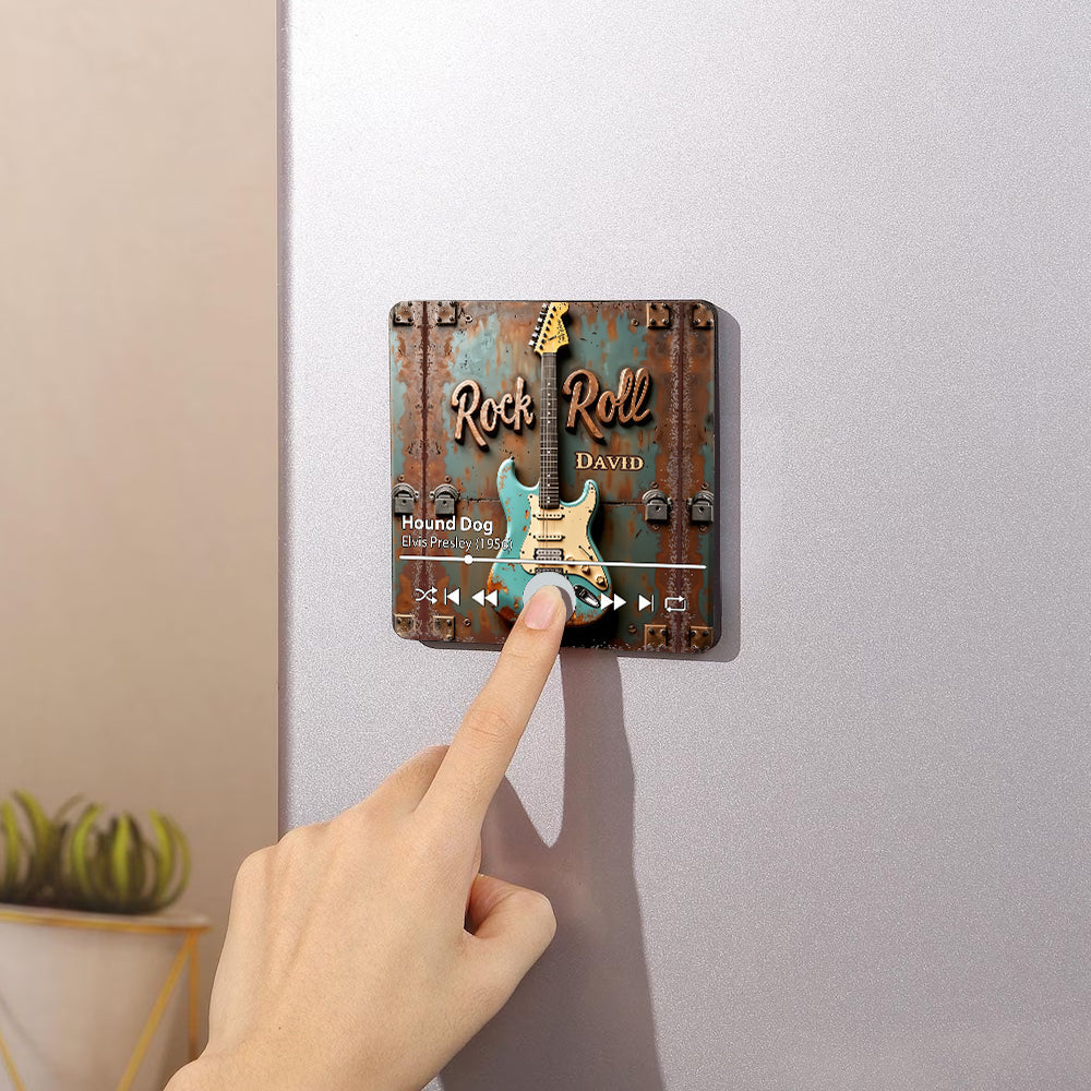 Aimant de réfrigérateur personnalisé Rock N Roll - Musique de guitare